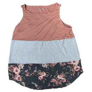Maurices Floral & Striped Sleeveless Tank Top - Size L - Womens Casual Wear